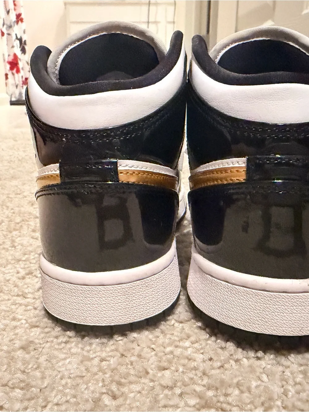 Jordan High-Top Sneakers - White Black Gold